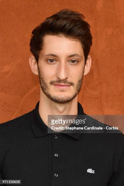 Actor Pierre Niney attends the Men Final of the 2018 French Open - Day Fifteen at Roland Garros on June 10, 2018 in Paris, France.