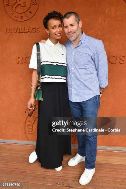 Sonia Rolland and Jalil Lespert attend the Men Final of the 2018 French Open - Day Fifteen at Roland Garros on June 10, 2018 in Paris, France.