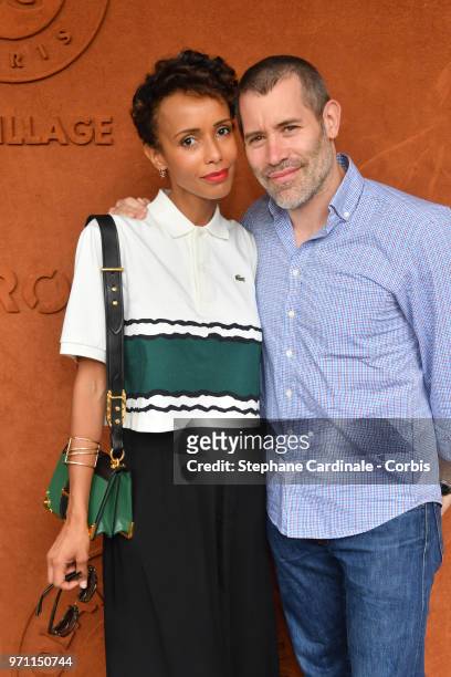 Sonia Rolland and Jalil Lespert attend the Men Final of the 2018 French Open - Day Fifteen at Roland Garros on June 10, 2018 in Paris, France.