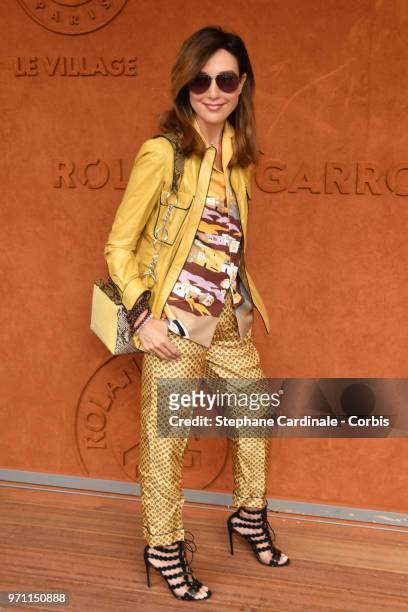 Actress Elsa Zylberstein attends the Men Final of the 2018 French Open - Day Fifteen at Roland Garros on June 10, 2018 in Paris, France.
