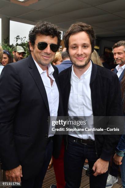 Singers Patrick Bruel and Vianney attend the Men Final of the 2018 French Open - Day Fifteen at Roland Garros on June 10, 2018 in Paris, France.