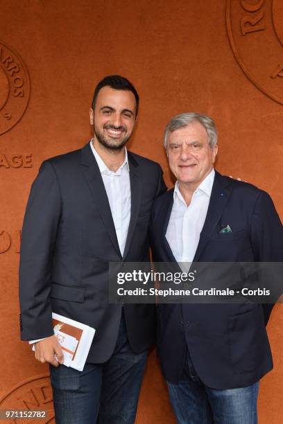 Sidney Toledano and his son Alan Toledano attend the Men Final of the 2018 French Open - Day Fifteen at Roland Garros on June 10, 2018 in Paris,...