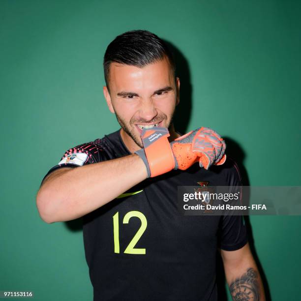 Anthony Lopes of Portugal poses during the official FIFA World Cup 2018 portrait session at Saturn Training Base on June 10, 2018 in Moscow, Russia.