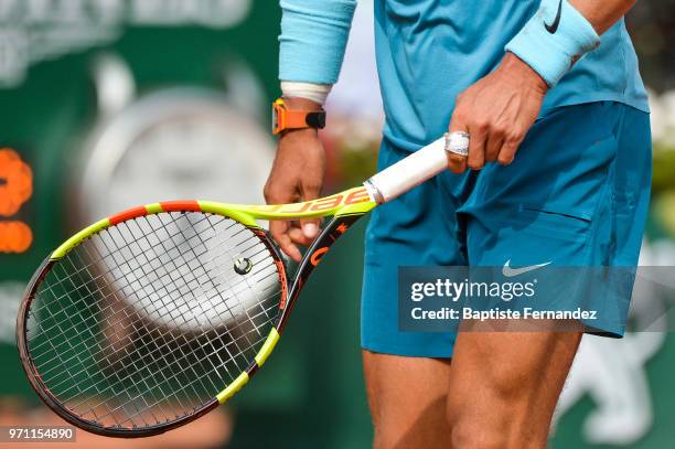 Rafael Nadal of Spain during Day 15 for the French Open 2018 on June 10, 2018 in Paris, France.