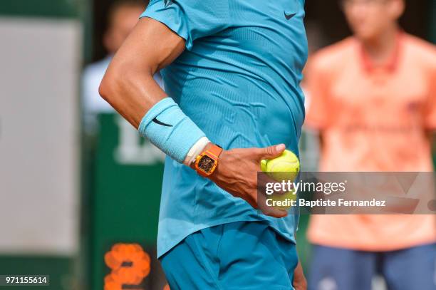 Injured arms of Rafael Nadal of Spain during Day 15 for the French Open 2018 on June 10, 2018 in Paris, France.