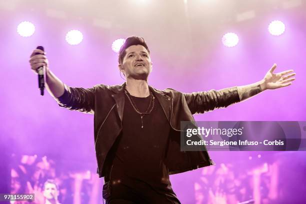 Danny O'Donoghue of The Script performs on stage at Mediolanum Forum of Assago on June 10, 2018 in Milan, Italy.