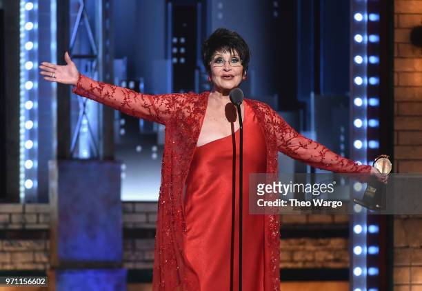 Chita Rivera accepts the Special Tony Award for Lifetime Achievement in the Theatre onstage during the 72nd Annual Tony Awards at Radio City Music...
