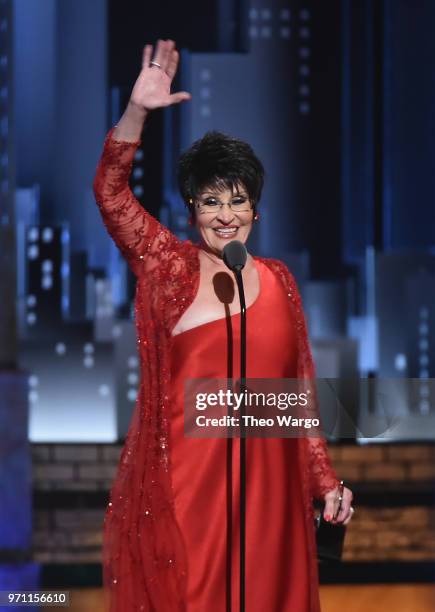 Chita Rivera accepts the Special Tony Award for Lifetime Achievement in the Theatre onstage during the 72nd Annual Tony Awards at Radio City Music...