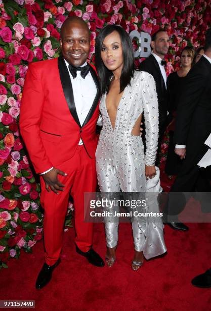 Tituss Burgess and Kerry Washington attend the 72nd Annual Tony Awards at Radio City Music Hall on June 10, 2018 in New York City.