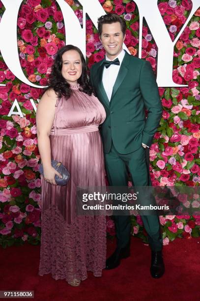 Zuzanna Szadkowski and Andrew Rannells attend the 72nd Annual Tony Awards at Radio City Music Hall on June 10, 2018 in New York City.