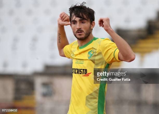 Mafra forward Ricardo Rodrigues from Portugal celebrates after scoring a goal during the Campeonato de Portugal Final match between CD Mafra and SC...