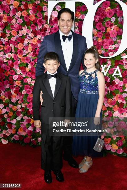 Nick Scandalios with his children Luke Scandalios and Kate Scandalios attend the 72nd Annual Tony Awards at Radio City Music Hall on June 10, 2018 in...