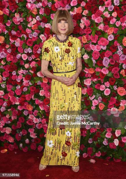 Anna Wintour attends the 72nd Annual Tony Awards at Radio City Music Hall on June 10, 2018 in New York City.