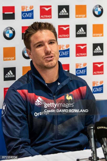 Bernard Le Roux of France speaks at a media conference in Auckland on June 11 ahead of the second rugby Test match against New Zealand.