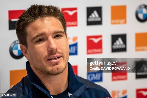 Bernard Le Roux of France speaks at a media conference in Auckland on June 11 ahead of the second rugby Test match against New Zealand.