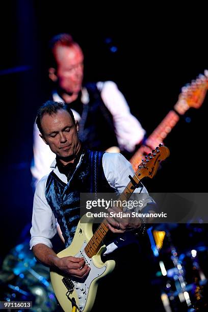 Gary Kemp of Spandau Ballet performs at the Belgrade Arena on February 26, 2010 in Belgrade, Serbia.