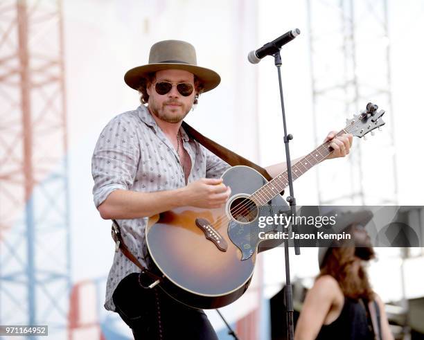 Michael Hobby of musical group A Thousand Horses performs onstage during the 2018 CMA Music festival at the Chevy Riverfront Stage on June 10, 2018...