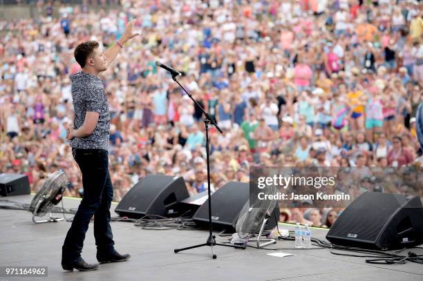 Scotty McCreery performs onstage during the 2018 CMA Music festival at the Chevy Riverfront Stage on June 10, 2018 in Nashville, Tennessee.