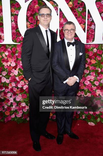 Devlin Elliott and Nathan Lane attend the 72nd Annual Tony Awards at Radio City Music Hall on June 10, 2018 in New York City.