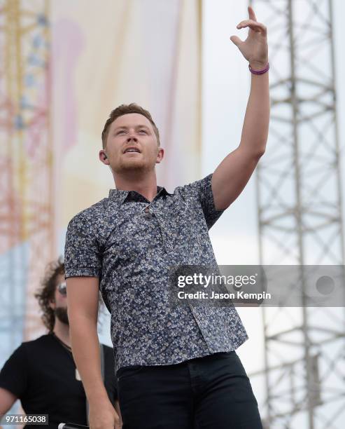Scotty McCreery performs onstage during the 2018 CMA Music festival at the Chevy Riverfront Stage on June 10, 2018 in Nashville, Tennessee.