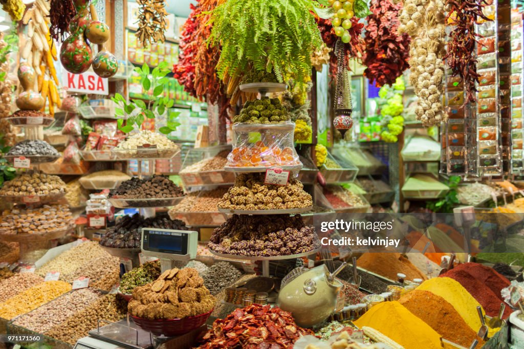 Spice stall in the Grand Bazaar in Istanbul, Turkey