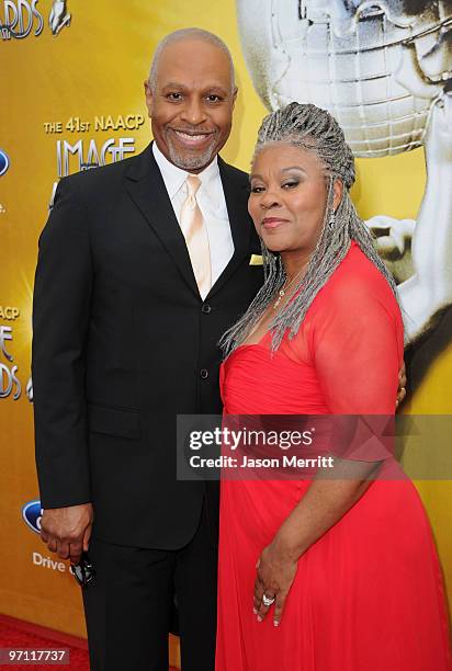 Actor James Pickens Jr. And wife Gina Pickens arrive at the 41st NAACP Image awards held at The Shrine Auditorium on February 26, 2010 in Los...