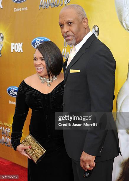 Actress Chandra Wilson and actor James Pickens Jr. Arrive at the 41st NAACP Image awards held at The Shrine Auditorium on February 26, 2010 in Los...