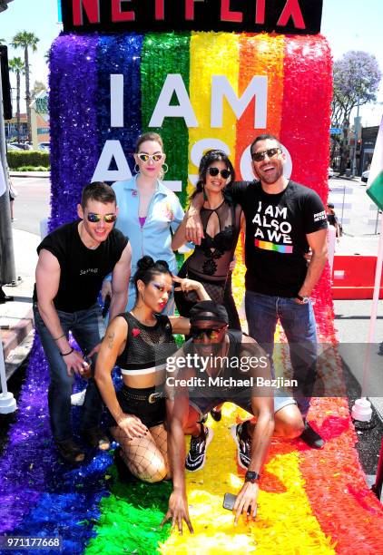 Brian J. Smith, Jamie Clayton, Freema Agyeman, Tina Desai, Toby Onwumere, and Miguel Angel Silvestre are seen on the Netflix original series "Sense8"...