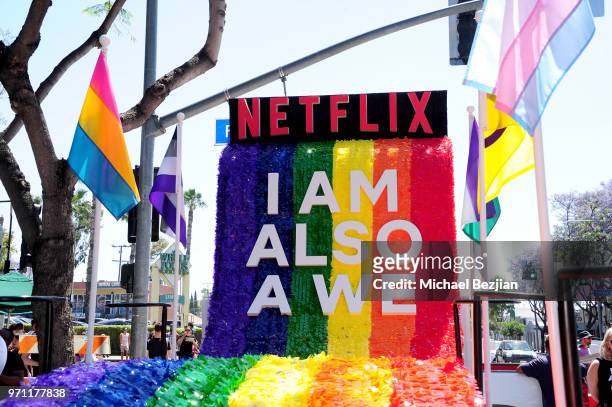 The Netflix original series "Sense8" float is seen at the Los Angeles Pride Parade on June 10, 2018 in West Hollywood, California.