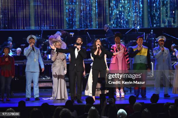 Josh Groban and Sara Bareilles perform onstage during the 72nd Annual Tony Awards at Radio City Music Hall on June 10, 2018 in New York City.