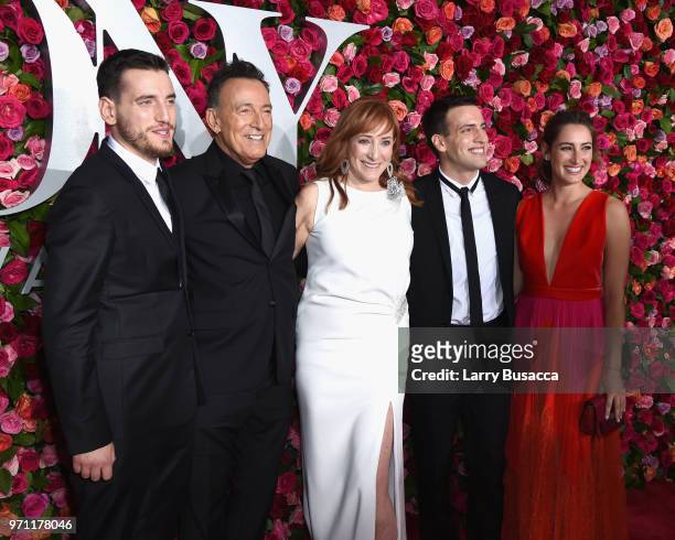 Evan Springsteen, Bruce Springsteen, Patti Scialfa, Sam Springsteen, and Jessica Springsteen attend the 72nd Annual Tony Awards at Radio City Music...