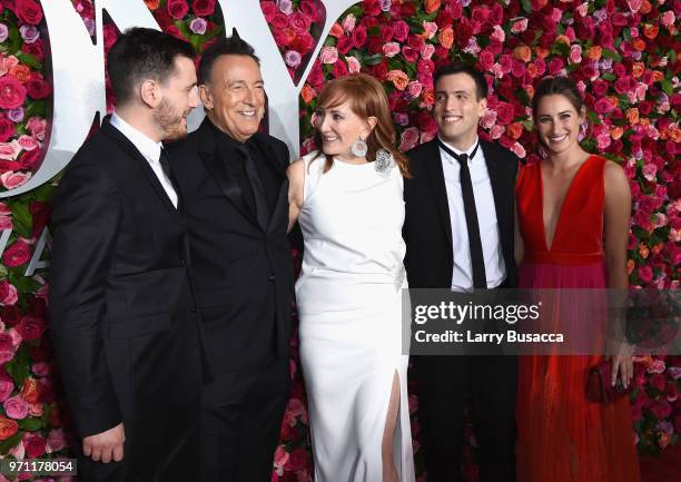Evan Springsteen, Bruce Springsteen, Patti Scialfa, Sam Springsteen, and Jessica Springsteen attend the 72nd Annual Tony Awards at Radio City Music...
