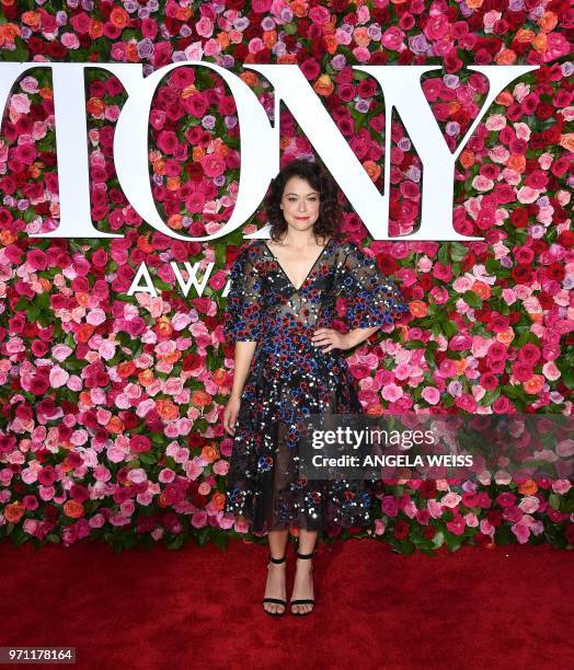 Canadian actress Tatiana Maslany attends the 2018 Tony Awards - Red Carpet at Radio City Music Hall in New York City on June 10, 2018.