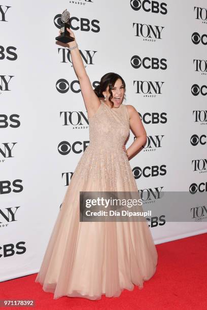 Lindsay Mendez, winner of the award for Best Performance by an Actress in a Featured Role in a Musical for Rodgers and Hammerstein's Carousel,...