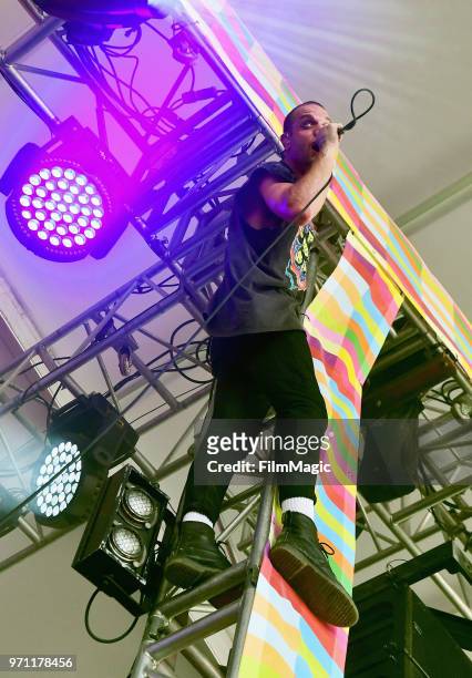 Landon Jacobs of Sir Sly performs onstage at This Tent during day 4 of the 2018 Bonnaroo Arts And Music Festival on June 10, 2018 in Manchester,...