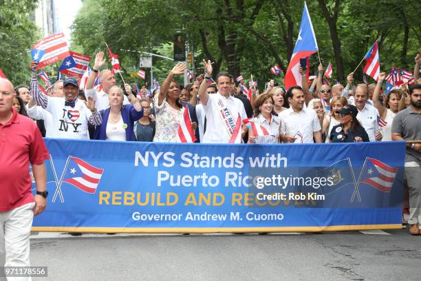 56th Governor of New York State, Andrew M. Cuomo attends the 61st Annual National Puerto Rican Day Parade on June 10, 2018 in New York City.