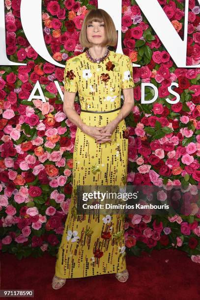 Anna Wintour attends the 72nd Annual Tony Awards at Radio City Music Hall on June 10, 2018 in New York City.