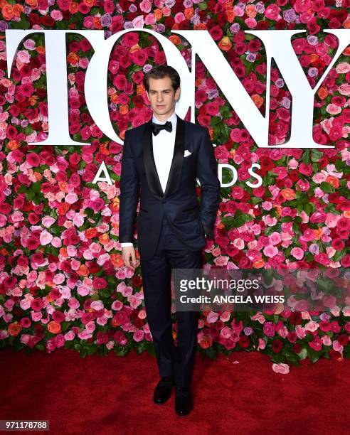 Actor Andrew Garfield attends the 2018 Tony Awards - Red Carpet at Radio City Music Hall in New York City on June 10, 2018.
