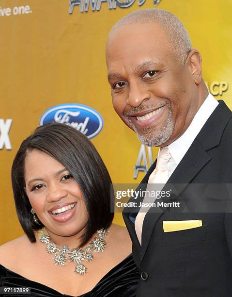 Actress Chandra Wilson and actor James Pickens Jr. Arrive at the 41st NAACP Image awards held at The Shrine Auditorium on February 26, 2010 in Los...