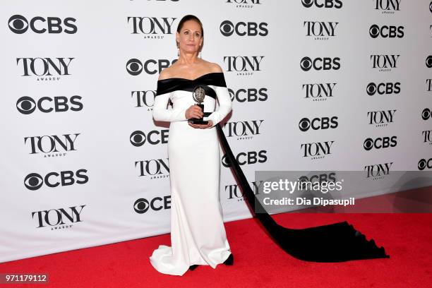 Laurie Metcalf, winner of the award for Best Performance by an Actress in a Featured Role in a Play for Edward Albee's Three Tall Women poses in...