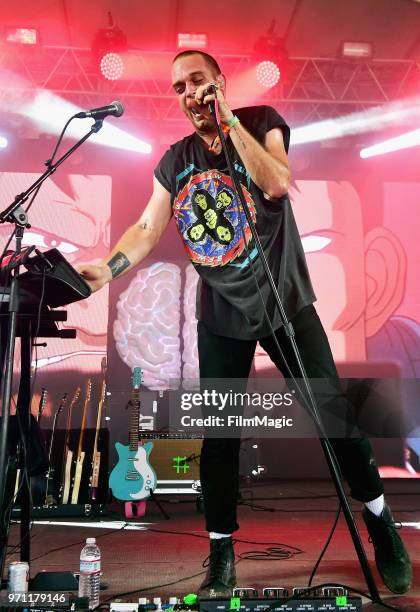 Landon Jacobs of Sir Sly performs onstage at This Tent during day 4 of the 2018 Bonnaroo Arts And Music Festival on June 10, 2018 in Manchester,...