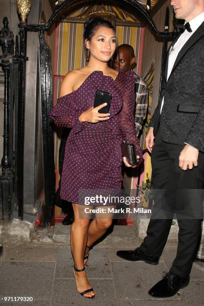 Vanessa White attending the GQ Style and Browns LFWM Party at Annabels on June 10, 2018 in London, England.