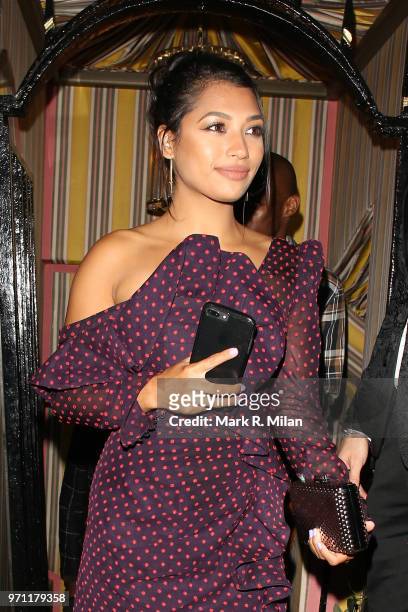 Vanessa White attending the GQ Style and Browns LFWM Party at Annabels on June 10, 2018 in London, England.