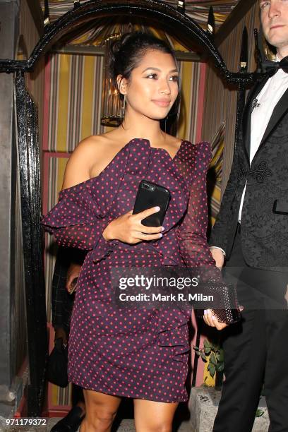 Vanessa White attending the GQ Style and Browns LFWM Party at Annabels on June 10, 2018 in London, England.