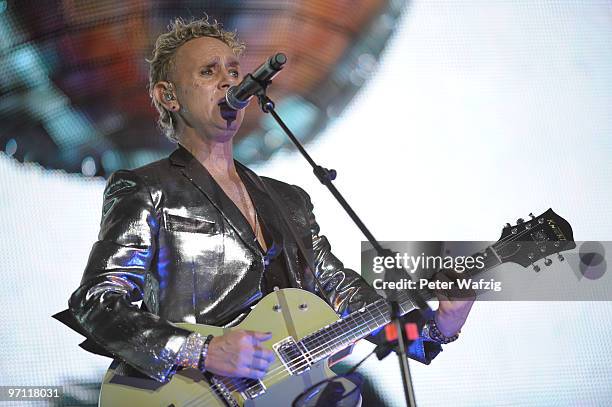 Martin Gore of Depeche Mode performs on stage at the Esprit-Arena on February 26, 2010 in Duesseldorf, Germany.