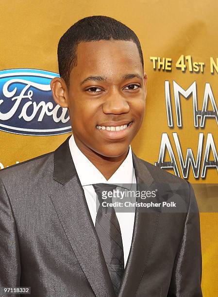 Actor Tyler James Williams arrives at the 41st NAACP Image awards held at The Shrine Auditorium on February 26, 2010 in Los Angeles, California.