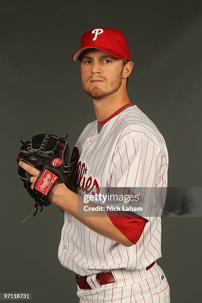 Kyle Kendrick of the Philadelphia Phillies poses for a photo during Spring Training Media Photo Day at Bright House Networks Field on February 24,...