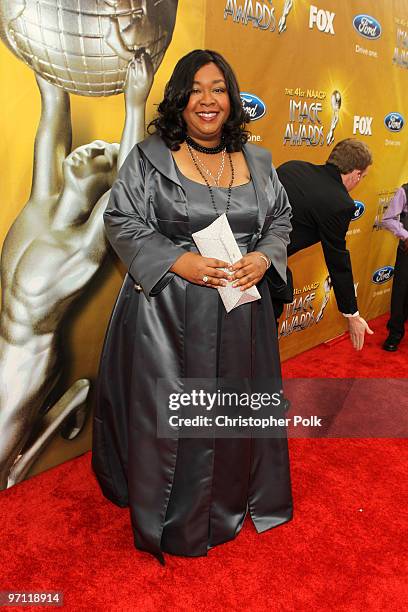 Writer Shonda Rhimes arrives at the 41st NAACP Image awards held at The Shrine Auditorium on February 26, 2010 in Los Angeles, California.