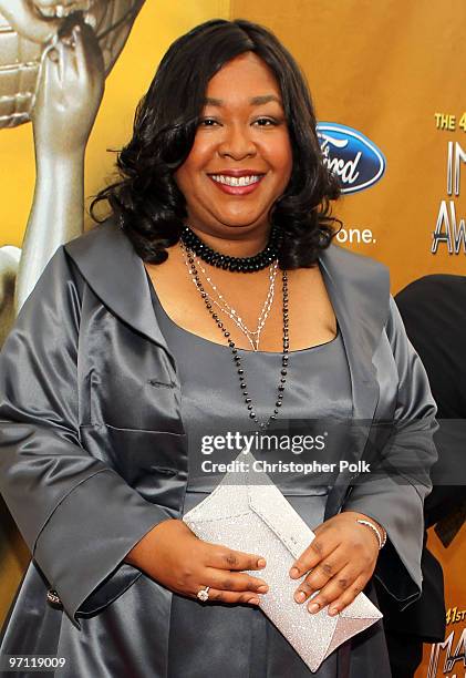 Writer Shonda Rhimes arrives at the 41st NAACP Image awards held at The Shrine Auditorium on February 26, 2010 in Los Angeles, California.