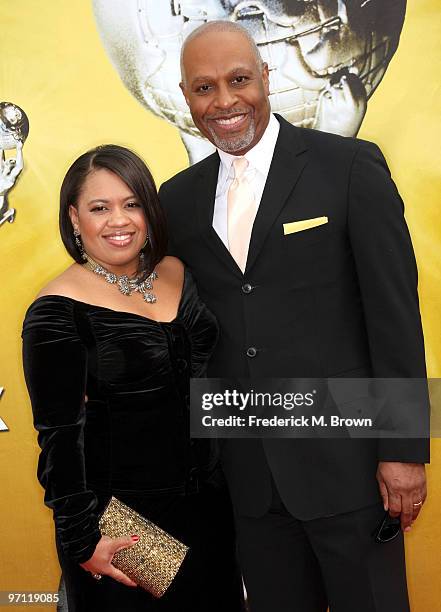 Actress Chandra Wilson and actor James Pickens Jr. Arrive at the 41st NAACP Image awards held at The Shrine Auditorium on February 26, 2010 in Los...